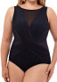 Фото #2 товара Miraclesuit 278196 Women Plus Size Tummy Control One Piece Swimsuit, Black, 16W