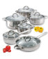 Фото #8 товара Kitchen Cookware Sets, 12-Piece Basic Stainless Steel Pots and Pans, Silver