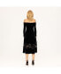 ფოტო #3 პროდუქტის Women's Off-Shoulder Velvet Midi Dress