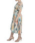 Фото #3 товара Women's Printed Puff-Sleeve Midi Dress