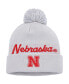 Men's Gray Nebraska Huskers Cuffed Knit Hat with Pom