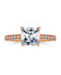 ფოტო #1 პროდუქტის Classic Timeless 2.5CT CZ Square Brilliant Princess Cut Solitaire Engagement Ring For Women Sterling Silver Cubic Zirconia Pave Side Stone Band