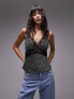 Фото #1 товара Topshop contrast lace trim cami top in polka dot