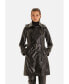 ფოტო #1 პროდუქტის Women's Genuine Leather Trench Coat, Black