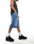 COLLUSION denim skater jorts in midwash