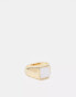 Faded Future square opal stone signet ring in gold