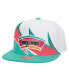 ფოტო #1 პროდუქტის Mitchell Ness Men's White/Turquoise San Antonio Spurs Waverunner Snapback Hat