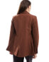 Фото #4 товара Miss Selfridge oversized double breasted blazer in chocolate