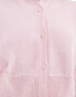 ASOS DESIGN fluffy neat fit cardigan in pink