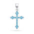 Фото #1 товара Silver pendant with blue zircons Cross PT84WAQ