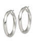 ფოტო #2 პროდუქტის Stainless Steel Polished Hollow Twisted Hoop Earrings