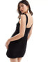 Фото #3 товара Mango cinched waist cami mini jersey dress in black