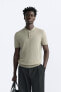 Viscose blend knit polo shirt