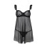 Milagros Chemise and Thong Black