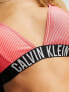 Фото #3 товара Calvin Klein logo rib triangle bikini top in red