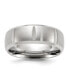 Фото #1 товара Stainless Steel Brushed and Polished Grooved Band Ring