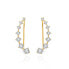Gold-plated longitudinal earrings with clear crystals AGU2712-G