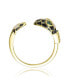 Фото #3 товара RA 14K Gold Plated Green Cubic Zirconia Modern Inlaid Ring