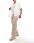 ADPT wide fit carpenter twill trouser in beige