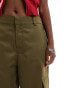 Noisy May wide leg tailored cargo in khaki