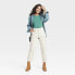 Фото #2 товара Women's High-Rise Vintage Corduroy Straight Jeans - Universal Thread Off-White