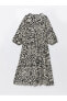 Фото #7 товара LCWAIKIKI Classic Kaçık Yaka Desenli Balon Kollu Oversize Kadın Elbise