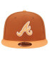 Men's Brown Atlanta Braves Spring Color Two-Tone 9FIFTY Snapback Hat