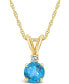 ფოტო #1 პროდუქტის Blue Topaz (5/8 ct. t.w.) and Diamond Accent Pendant Necklace in 14K Yellow Gold or 14K White Gold