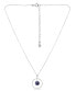 Фото #2 товара Macy's silver Plated Multi Genuine Stone Circle Pendant Necklace