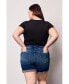 ფოტო #2 პროდუქტის Plus Size Denim Shorts