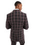 ASOS DESIGN super skinny suit jacket in navy with tartan check Синий, Chest 38 Regular - фото #3