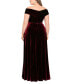 ფოტო #5 პროდუქტის Plus Size Velvet Off-The-Shoulder Fit & Flare Gown