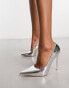 Simmi London Wide Fit Agathia court shoes in silver mirror Серебристый, 37 - фото #1