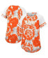 Фото #1 товара Women's Orange, White Miami Hurricanes Annie Oversized Tie-Dye Raglan T-shirt