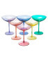 Colored Vintage-Like Glass Coupes, Set of 6