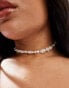 Фото #1 товара ASOS DESIGN Curve choker necklace with faux chipping and pearl design