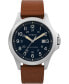 Фото #1 товара Часы и аксессуары Timex Мужские солнечные наручные часы коричневого цвета с кожаным ремешком 41 мм