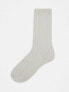 Фото #1 товара ASOS DESIGN rib sock in light grey