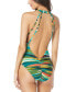 Women's Printed Plunge One-Piece Swimsuit