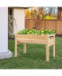 Фото #3 товара 48'' Wood Raised Garden Bed w/Tool Hook Elevated Planter Stand w/Funnel Design