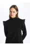Фото #1 товара LCW Modest Fırfırlı Dik Yaka Düz Uzun Kollu Kadın Sweatshirt Tunik