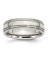 ფოტო #1 პროდუქტის Stainless Steel Polished 6mm Grooved and Beaded Band Ring