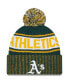 Фото #1 товара Men's Green Oakland Athletics Marl Cuffed Knit Hat with Pom