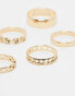 Faded Future pack of 6 molten band rings in gold