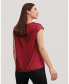 Фото #2 товара Women's Basic Cap Sleeves Silk Tee For Women