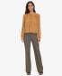 ფოტო #4 პროდუქტის Women's Pleated Long-Sleeve Crewneck Top