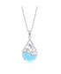 Фото #1 товара Sterling Silver Leaping Dolphin Pearshaped Larimar Necklace