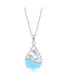 ფოტო #1 პროდუქტის Sterling Silver Leaping Dolphin Pearshaped Larimar Necklace