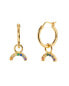 Women's 14K Gold Plated Earrings Rainbow Hoops