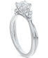 ფოტო #3 პროდუქტის Diamond Round-Cut Twisted Band Engagement Ring (3/4 ct. t.w.) in 14k White Gold